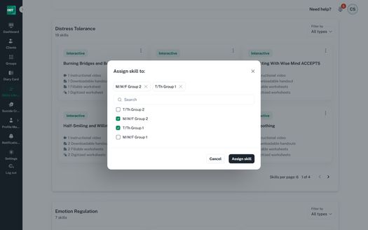 Assigning Skills to Groups
